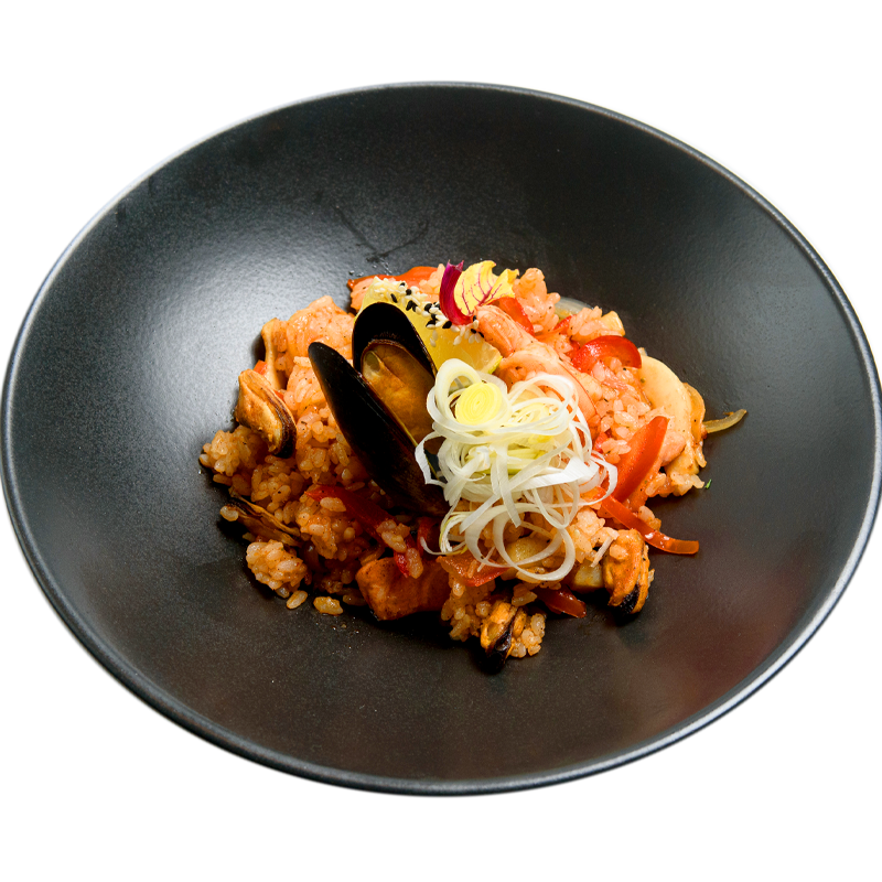 Seafood paella